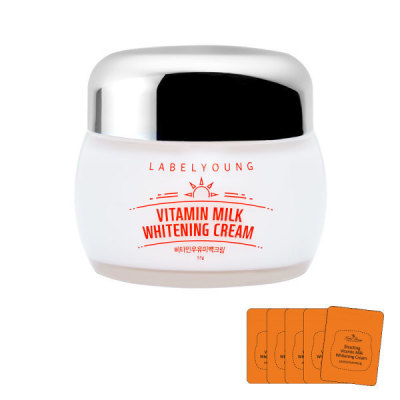 Labelyoung   Shocking Vitamin Milk Whitening Cream 55g + Freckle relief 5 samples (extra 10g)