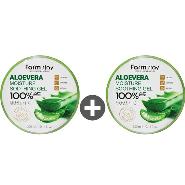 Farmstay Aloe Vera Moisture Soothing Gel 300ml (x 2pcs)