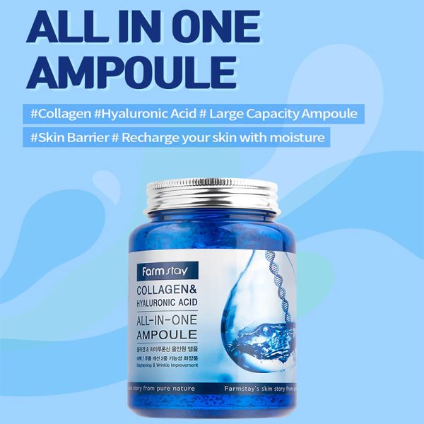 Farmstay – Collagen & Hyaluronic Acid All In One Ampoule 250ml 12
