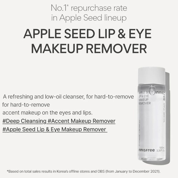 Innisfree – Apple Seed Lip & Eye Makeup Remover 100ml 02