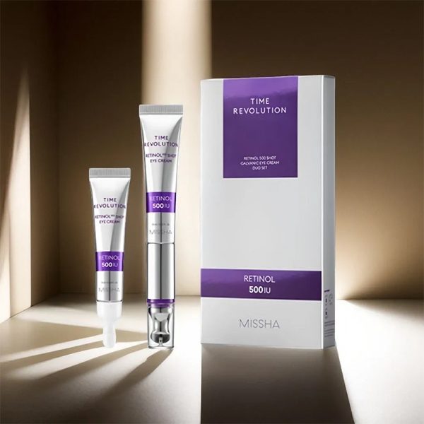 Missha – Time Revolution Retinol 500 Shot Galvanic Eye Cream Duo Set 1 Set ( 15ml+15ml Refill )