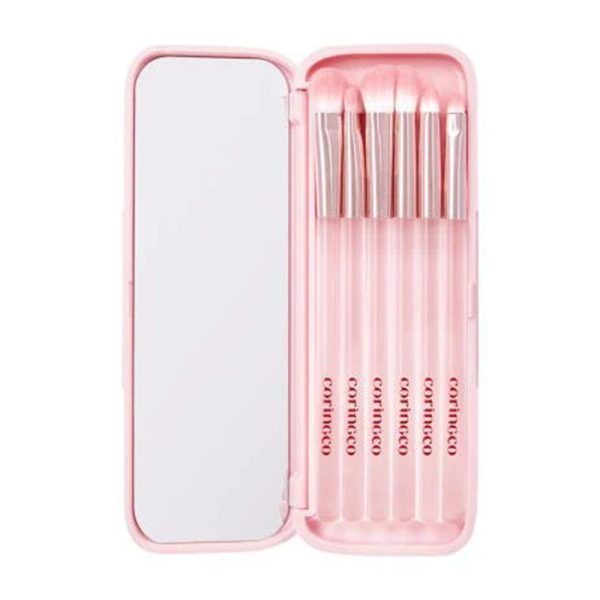 CORINGCO   Pink Pocket Eye Brush Set 6P